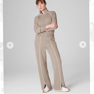SPANX Women's Taupe Track Pants & Jacket Set MEDIUM TALL